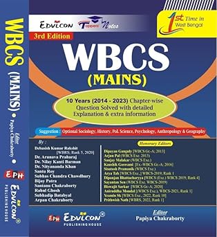 WBCS (MAINS) 10 Years (2014-2023) Chapter-Wise Question Solved With Detailed Explanation & Extra Information (English Version) 3rd Edition